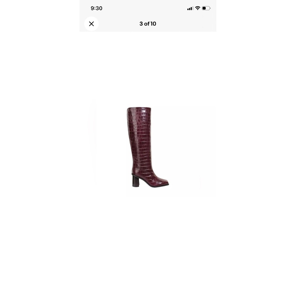 NIB Marc Cain Alligator Print Leather Knee High  Boot  Size 7.5 US MSRP $790
